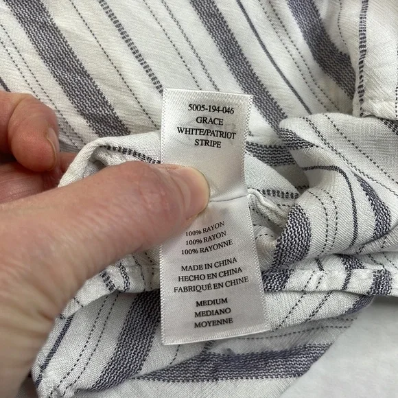 Rails Grace Patriot Stripe Lace Front Top Medium - Picture 11 of 13